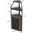 thumbnail image 2 of 61-pulgada de altura dark wood industrial de esquina wine bar gabinete con 5 niveles adjustable estantes, glass holder y mesh door para liquor y glasses, 2 of 9
