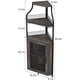 thumbnail image 2 of 61-pulgada de altura dark wood industrial de esquina wine bar gabinete con 5 niveles adjustable estantes glass holder y mesh door para liquor y glasses, 2 of 8