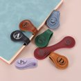 thumbnail image 5 of 2Pcs Personalized Magnetic Leather Bookmark, 26 Letters Bookmark, (Blue/R), 5 of 6