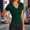 *Green, variant on ClodeEU Women's Lace Trim V Neck Slim Fit Short Sleeve Tee, Solid Color Base Laye T Shirts Purple,Womens Plus L