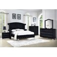 thumbnail image 5 of Modern 5Pc King Size Bed Dresser Mirror Nightstand Set Master Bedroom Furniture Black Velvet, 5 of 5