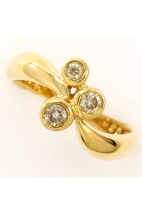 Pre-Owned 18K (18-karat) Yellow Gold Ring with Brown Diamond (0.20ct), Certificate of...