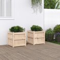 thumbnail image 2 of Macetas de jardín VidaXL decorativas para exteriores, madera de pino herbáceo, 2 unidades, 2 of 9