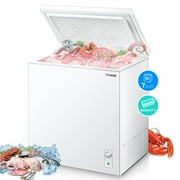 Chest Freezer, 7.0 Cubic Feet Small Deep Freezer with 3 Removable Storage Baskets