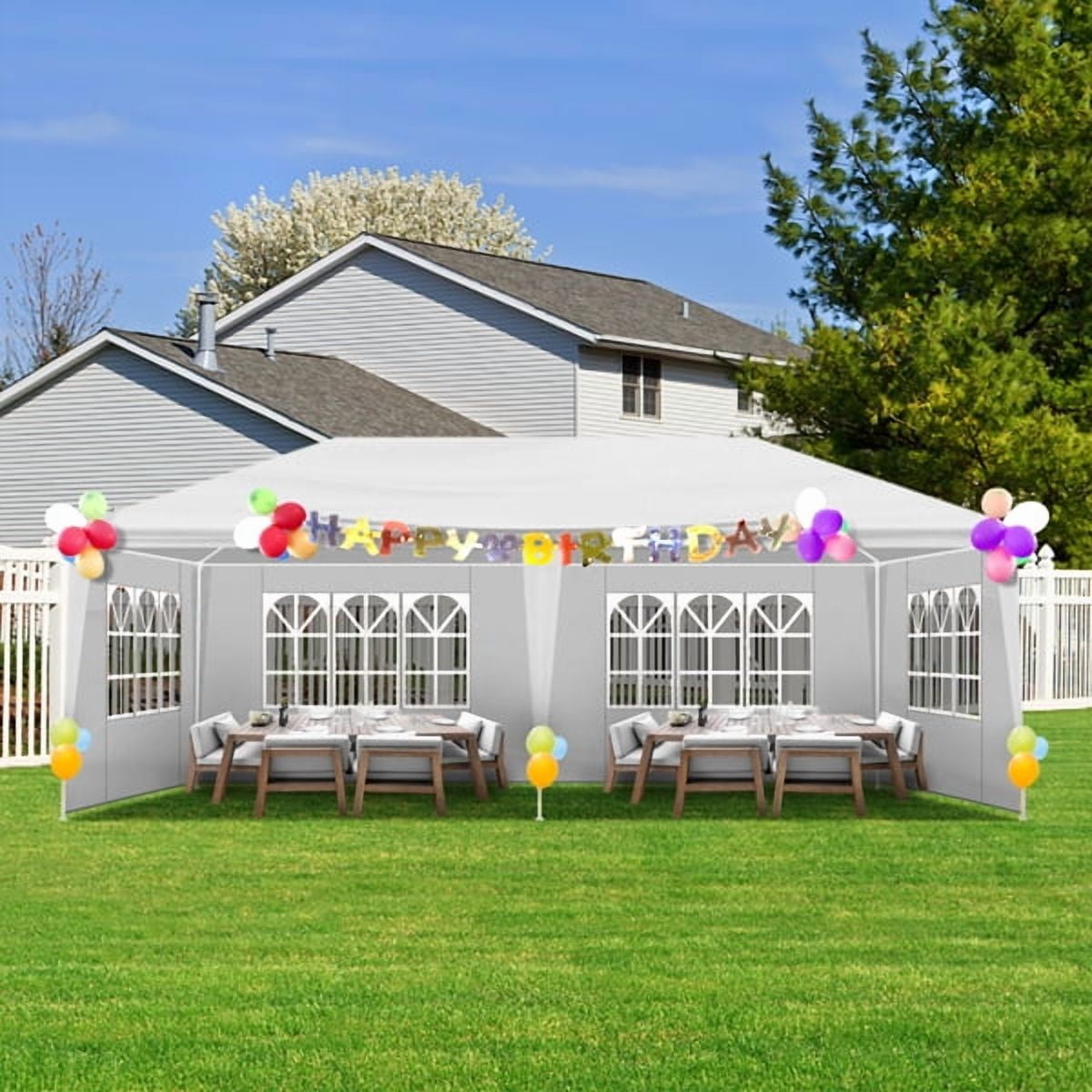 Outdoor 10' X 20' Canopy Tent with 6 Side Walls for Party Wedding Camping and BBQ