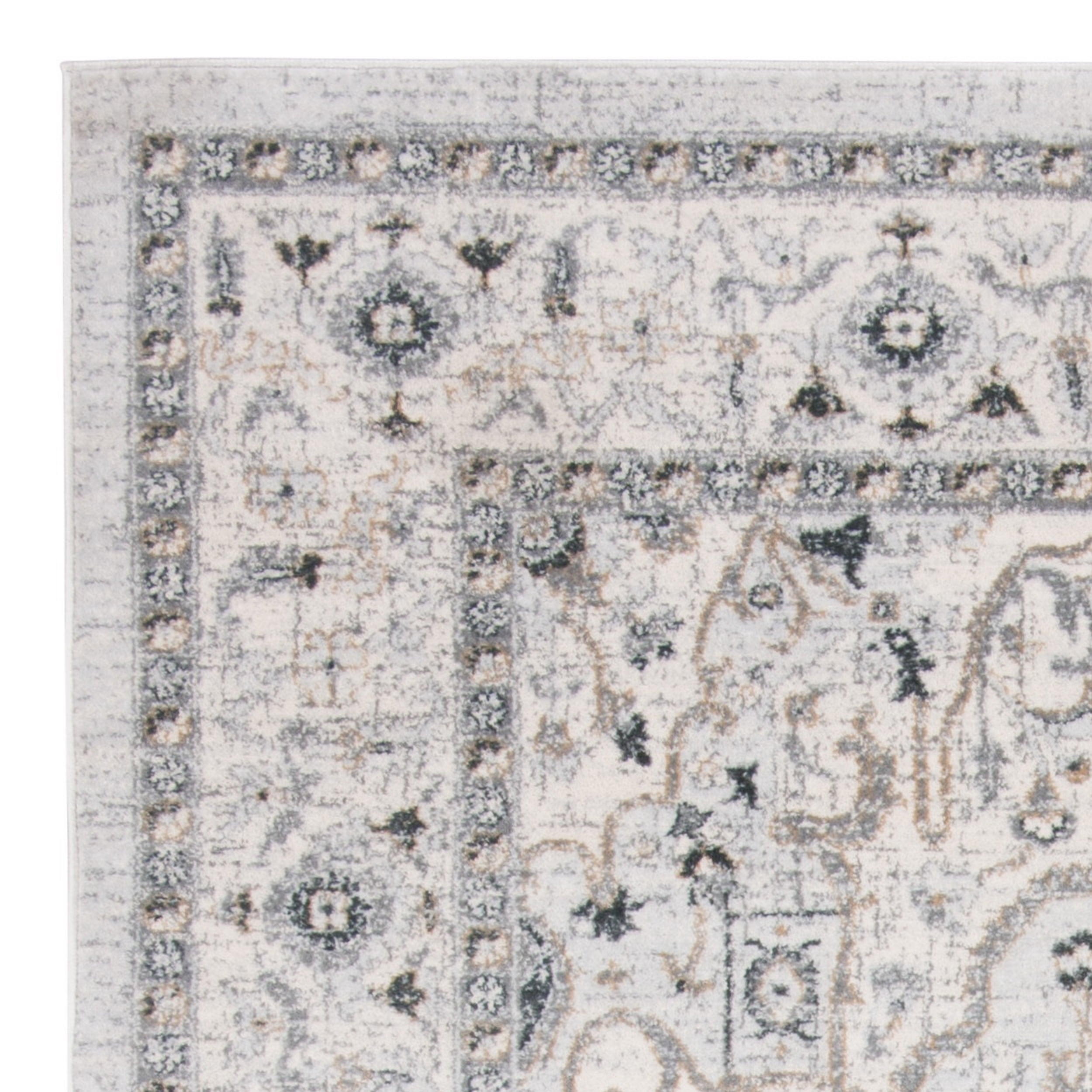 SAFAVIEH Glamour Cionadogh Distressed Floral Wool Area Rug, Blue/Ivory, 4' x 6'