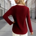 thumbnail image 6 of Long Sleeve Shirts for Women 2026 Spring Ribbed Crewneck Casual Basic Plain Tshirt Blouse Undershirt, 6 of 9