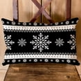 thumbnail image 2 of Christmas Pillow Cover 12x20 inch Black Snowflakes Holiday Decorations Farmhouse Throw Pillow Rustic Cushion Cover for Bed Chair Sofa Couch, 2 of 6