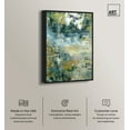 thumbnail image 2 of Green Moss Monet Garden Green Abstract Canvas Wall Art by Art Remedy, Black Floater Frame, 16"x24", 2 of 7