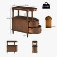 thumbnail image 4 of Solid Wood End Table with 2 Drawers, Narrow Sofa Side Table Slim Chair Side Table with Storage Shelf, Vintage Slim Nightstand Bedside Table（Cherry Walnut）, 4 of 11