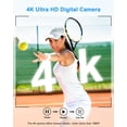 thumbnail image 3 of 4K Digital Camera, 64MP Autofocus Point and Shoot Camera with Front & Rear Camera, Flash, 16X Zoom, 32GB Card, 2 Batteries, Compact Vlogging Camera for Teens & Beginners, 3 of 9