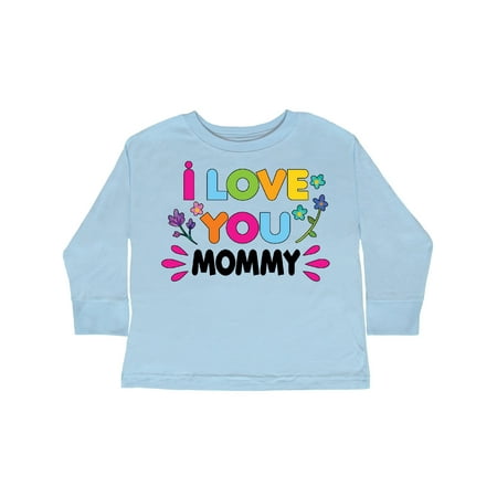 

Inktastic I Love You Mommy with Flowers Gift Toddler Toddler Girl Long Sleeve T-Shirt