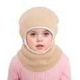 thumbnail image 2 of CAICJ98 Baby Scarf Hat Unisex Infant Toddler Kids Beanie Hats with Neck Warmer Windproof Hooded Hat for Boys Girls 1-6 Years,Beige, 2 of 5