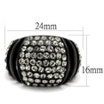 thumbnail image 2 of Luxe Jewelry Designs Women's Light Black IP Stainless Steel Ring with Hematite Crystals - Size 6, 2 of 4