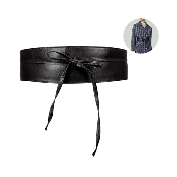 Cinturón de piel sintética para mujer, cinturón ancho estilo retro para vestido de Halloween