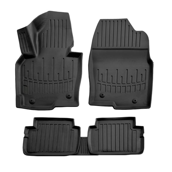 3D Floor Mats for 2013-2016 Mazda CX-5 Heavy Duty, Custom Fit, All Weather Liner Front & 2nd Row Full Set Rubber, Black