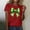 Shirts-963Red, variant on LEKWK Womens Graphic T Shirts Loose Fit 3/4 Sleeve Graphic Tees Casual Tops Large Green Ribbon Bow Graphic Holiday Wear