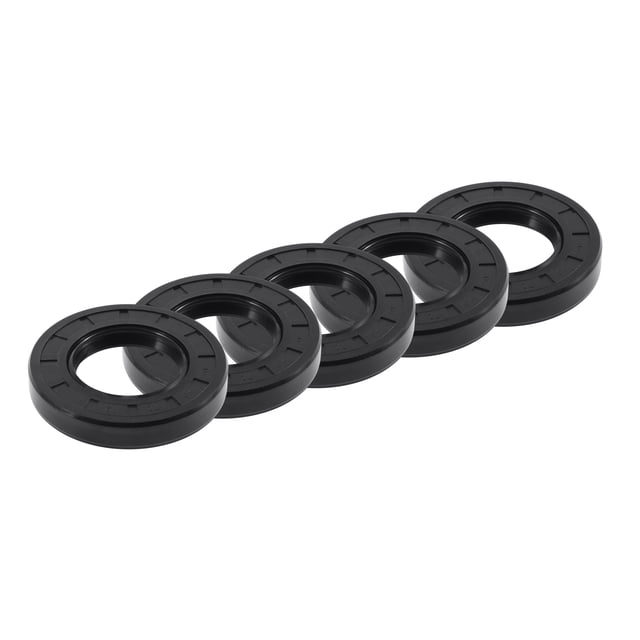 Unique Bargains Sello de Aceite Universal TC Doble Labio con Resorte de Acero Anillo de Sello de Eje Rotativo 40x72x12mm Alta Presión Caucho NBR Negro 5pcs