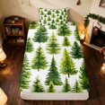 thumbnail image 4 of Manfei Christmas Tree Twin Sheets Pine Bedding, Navy Silver 3pcs (1 Flat Sheet, 1 Fitted Sheet and 1 Pillowcase), 4 of 6