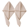 thumbnail image 1 of Paquete de 2 toallas de microfibra para el cabello para mujeres, turbante absorbente para el cabello, toallas para el cabello de secado rápido, 1 of 5