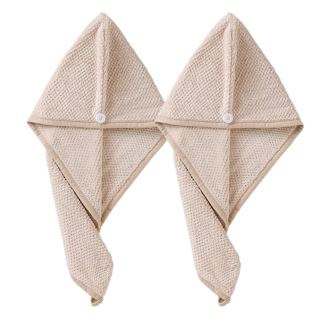 Paquete de 2 toallas de microfibra para el cabello para mujeres, turbante absorbente para el cabello, toallas para el cabello de secado rápido