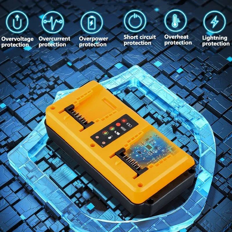 90W Fast Charger Dual Port for DeWalt 18V-20V Li-ion Batteries DCB207 DCB206 DCB204
