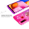 thumbnail image 5 of SOGA Phone Cover Compatible for Samsung Galaxy A20S Liquid Floating Quicksand Case with Diamond Ring Stand for Magnetic Car Mount and Lanyard - Purple on Pink, 5 of 5