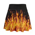 thumbnail image 2 of HELLHERO Built-in Shorts Athletic Skorts, Flaming Fire Print 2 Side Pockets High Waisted Tennis Skort for Yoga Golf Outdoor Sports, 2 of 9