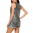 thumbnail image 4 of Zeagoo Womens Sparkle Shimmer Camisole Vest Glitter Sequin Tank Top Shirt Tanks, 4 of 9