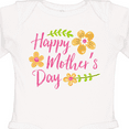 thumbnail image 4 of Inktastic Happy Mothers Day with flowers Boys or Girls Long Sleeve Baby Bodysuit, 4 of 5