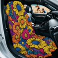 thumbnail image 2 of FOR U DESIGNS Hippie Floral Print Car Seat Cover Universal Front Seats Protector, Running Towel for Gym Workout, Swimming, Beach and Hiking, Front Seat Covers for Trucks SUV Van Sedan, 2 Pack, 2 of 7