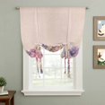 thumbnail image 2 of Pink Blue Spring Floral Tie Up Curtain Valance for Window,Adjustable Rod Pocket Window Curtains Shades,Rustic Summer Flower Plants Light Filtering Valance Drapes for Cafe Living Room Bedroom 52"x45", 2 of 9