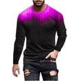 thumbnail image 2 of Mens Big and Tall T Shirts S-5X Plus Size Long Sleeve Crewneck Pullover T-Shirts Casual Basic Gradient Printed Comfort Regular Tops Tshirts, 2 of 5