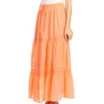 thumbnail image 4 of Sakkas Takara Maxi Broomstick Cascading Peasant Skirt with Elastic Waist - Orange - OS, 4 of 5