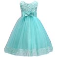 thumbnail image 2 of IBTOM CASTLE Robe de Demoiselle d'Honneur Rose 2-8T Robe de Bal Fête Anniversaire Mariage Turquoise 7-8 Ans, 2 of 4