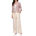 thumbnail image 2 of INSPIRE CHIC Cropped Blazers for Women 3/4 Sleeve Lapel Collar One Button Suit Jacket Blazer Business Casual XL Dark Pink, 2 of 6