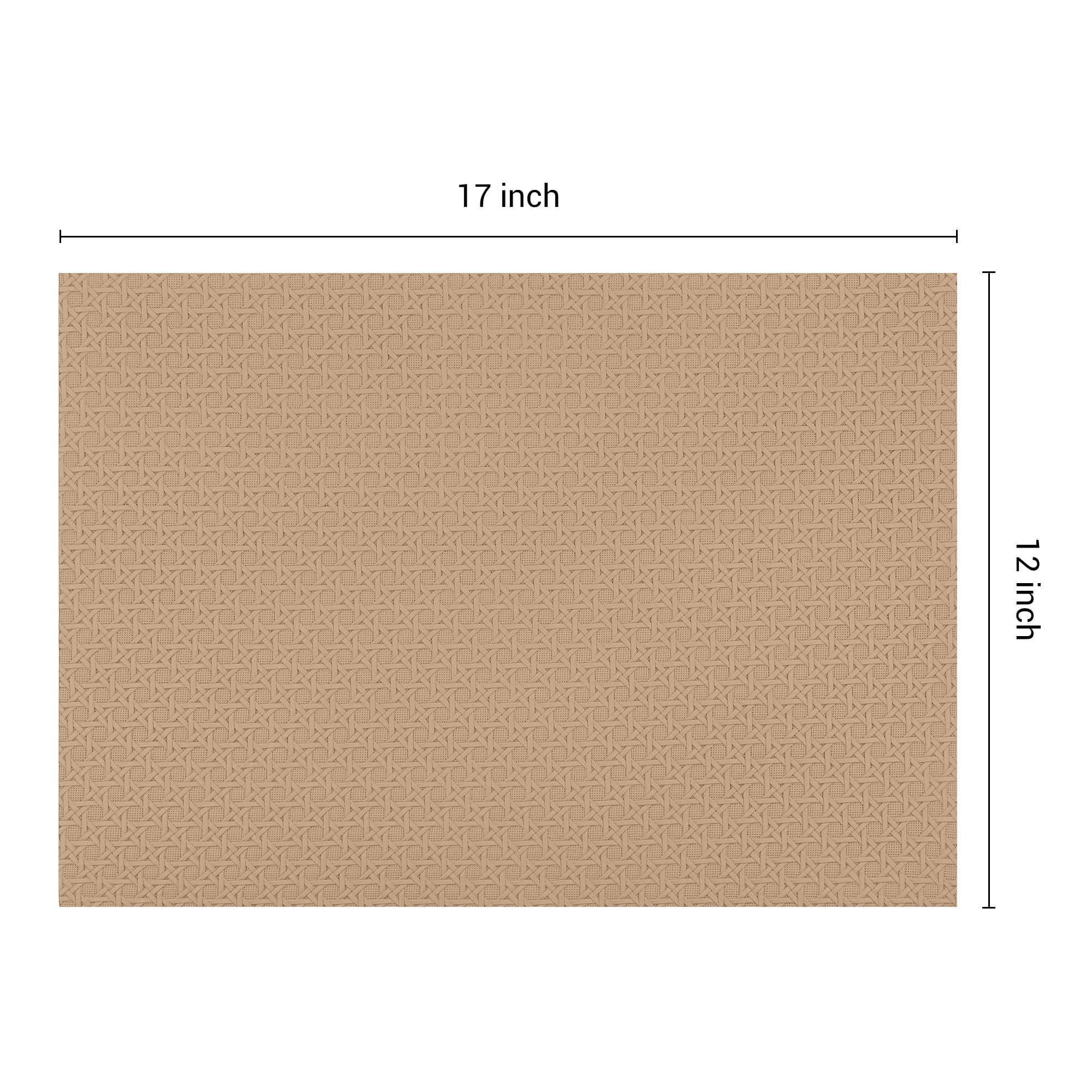 Unique Bargains Set of 6 Woven Placemats for Dining Khaki 17*12in