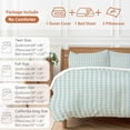 thumbnail image 6 of King 4 Piece Bedding Set Retro Ombre Blue Green Plaid Soft Breathable Duvet Cover and Pillowcase, Retro Linen Texture Duvet Cover Set Bed Sheets for Bedroom Dormitory Guest Room, 6 of 9