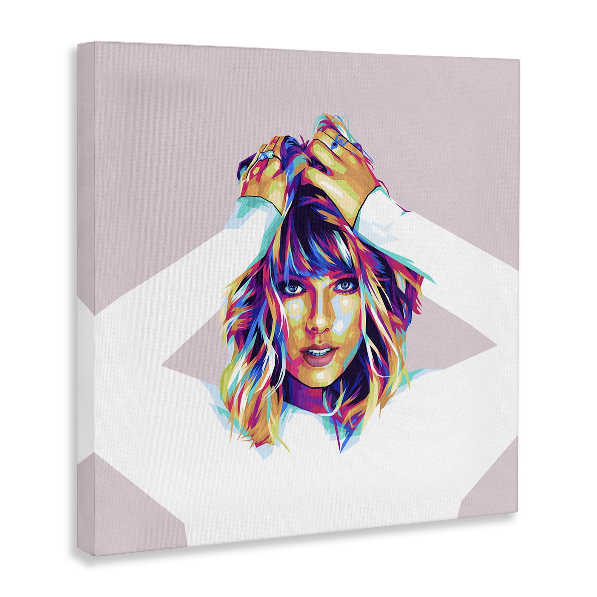 Stupell Industries Rainbow Haired Taylor People Painting Wrapped Canvas Art Print Wall Art, 17 x 17