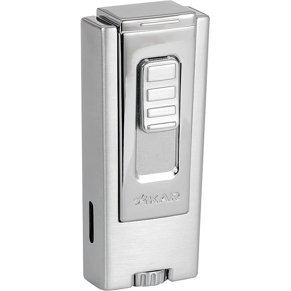 Xikar Trezo Lighter, Inline Triple Jet Flame- Chrome Polish , Lifetime Warranty