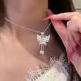 thumbnail image 3 of SmartBy Birth Flower Tassel Butterfly Necklace for Women Silver Butterfly with Floral Pendant Jewelry Gift for Mother Wife Girlfriend, 3 of 7