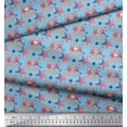 thumbnail image 3 of Soimoi Blue Velvet Fabric Brush Stroke,Usa Flag & Star Print Fabric by the Yard 58 Inch Wide, 3 of 3