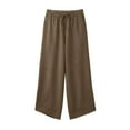 thumbnail image 4 of FRSASU Barrel Sweatpants Women Cropped Wide Leg Pants High Waisted Drawstring Casual Pants with Pockets Coffee, 4 of 6