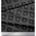 thumbnail image 2 of Soimoi Gray Poly Georgette Fabric Square Geometric Decor Fabric Printed Yard 42 Inch Wide, 2 of 3