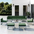 thumbnail image 6 of MRUAKA Aluminum Patio Furniture Set, 8 Pcs Metal Modern Outdoor Sofa Sets, Outdoor Sectional Patio Conversation Set with Coffee Table for Backyard，White & Blue (Included Waterproof Covers), 6 of 8