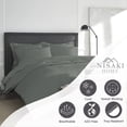 thumbnail image 3 of Nisaki Cotton Queen Duvet Cover Dark Grey, 100% Long Staple Combed Cotton Comforter Cover Queen Size with Hidden Button Closure (Queen Quilt Bedding Set), 3 of 4