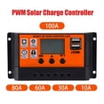 thumbnail image 3 of Solar Charge Controller 10A/30A/60A/80A/100A Automobile Solar Panel LED Display Dual USB 5V Solar Panel Battery Charge Regulator ,Safe to Use, 3 of 7