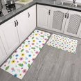 thumbnail image 2 of Pioneer Flower Floral Print Pattern Kitchen Rugs Sets Of 2, Anti Fatigue Non Slip Washable Floor Mats for Kitchen Sink Laundry, 17X30 Inch + 17X47 Inch, 2 of 6
