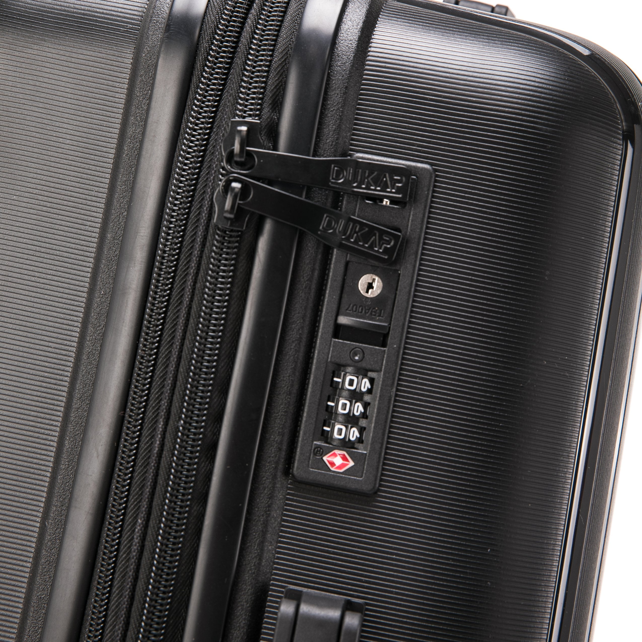 DUKAP AIRLEY 20" Lightweight Hardside Carry-On Luggage with Spinner Wheels, Handle and Trolley, Black