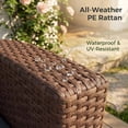 thumbnail image 4 of POTEBAN Patio Wicker Furniture Set, 4-Piece Wicker Outdoor Conversation Set with Coffee Table, Brown Rattan Sofa Set for Balcon, Backyard, Navy Blue, 4 of 7
